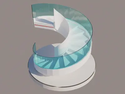 Elegant Spiral Staircase for a Touch of Class 3D model 3D model