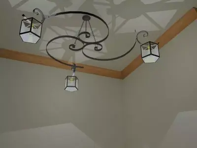 Fibonacci wrought-iron chandelier 3D model