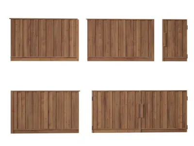 Wooden fence 3D model