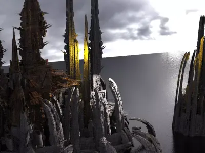 Sci Fi Wraith Claw City Tower Ruler Kit bash 3D model