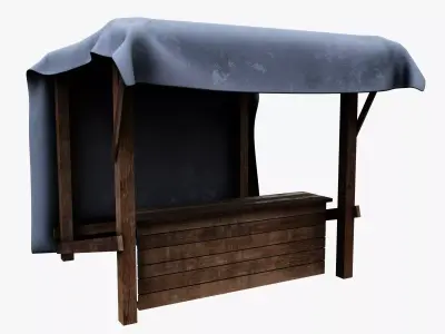 Market Stall Cotton Low-poly 3D model