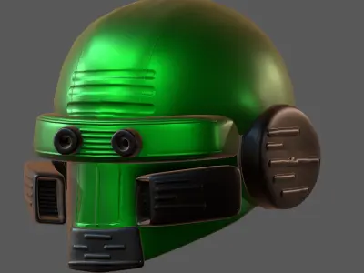Gas mask helmet 3d model scifi Low-poly  Low-poly 3D model 300