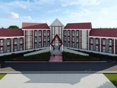 Laos Xiangkhoang Provine Office 3D model