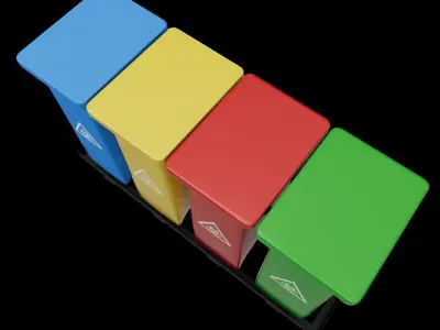 Medical Dustbin  Low-poly 3D model
