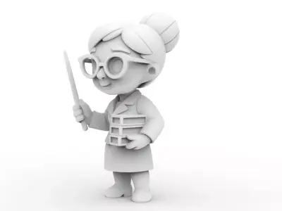 Cartoon Teacher 3D Printable 3D print model