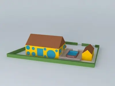 House in Orange Free 3D model