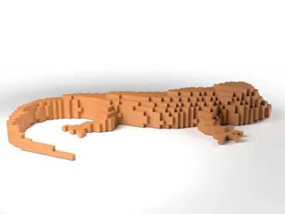 GecoRhino Minecraft Voxel Low-poly 3D model