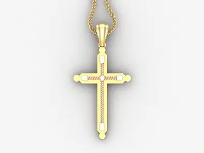 High Cross Pendant Light Gold 18K 4CP078 3D print model