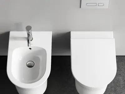 Duravit White Tulip Wall Hung WC 3D model