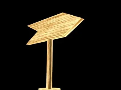 Sign Board Low-poly 3D model