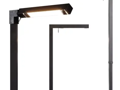 Restoration Hardware CANNELE TASK FLOOR LAMP Black 3D model