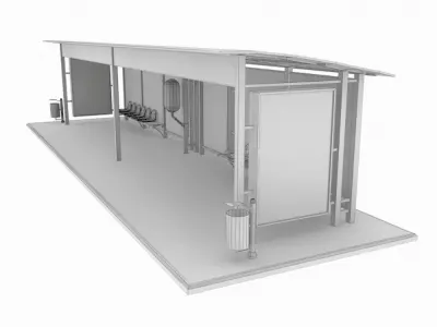 Large bus stop v1 3D model