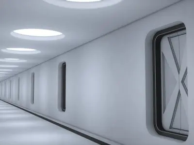 Sci Fi Corridor 3D model 54
