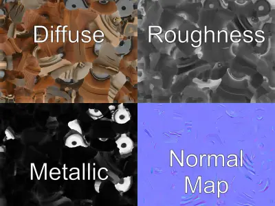 Nature-Inspired Iron Door Handle model pack Low-poly 3D model