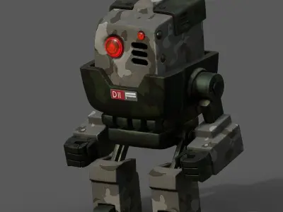 Robot cyborg scifi space machine fantasy Cartoon Low-poly 3D model