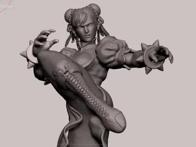 Street Fighter Chun Li - 3D Printing Model Diorama Figure  3D print model