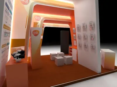 Stand for event 3x3m 3D model
