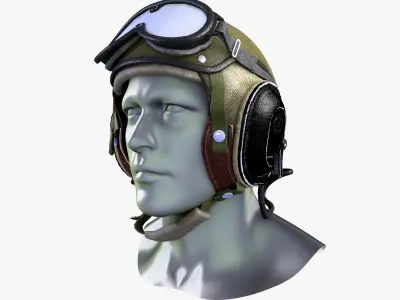 Crewman Helmet US Army 1955 Low-poly 3D model