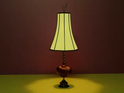 Night table lamp for game  animation  antique  vintage Low-poly 3D model