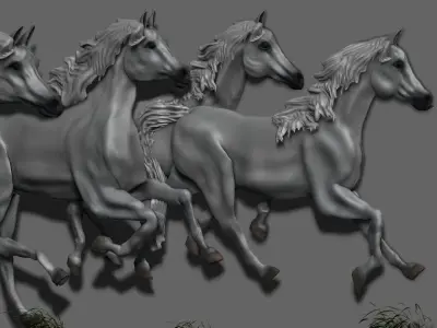 Running Horse Panel 3D print model