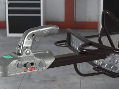  ATV Trailer Empty and Trailer Coupling Hitch 