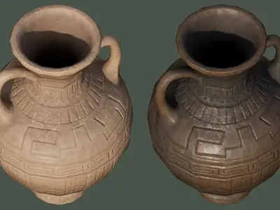 Ancient Clay Vase ceramic antique pottery Free low-poly 3D model
