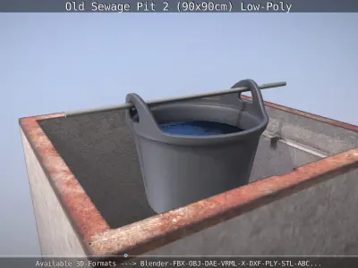 Old Sewage Pit 2 90x90cm Low-Poly  Low-poly 3D model