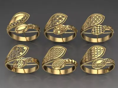 Fusion Arabian Rings 250 rings latest light Weight 3D print model