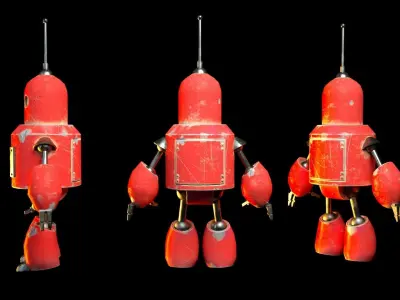 Cartoon Character Robot Low-poly 3D model