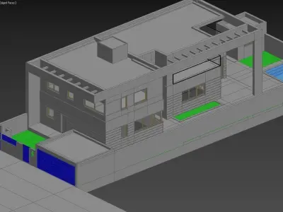 Modern House 003 Izrael Low-poly 3D model