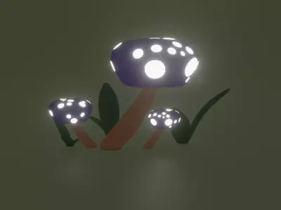 Mushrooms that glow in the dark Free 3D model