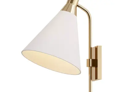 PHONO gold and wall sconce with shade 3D model
