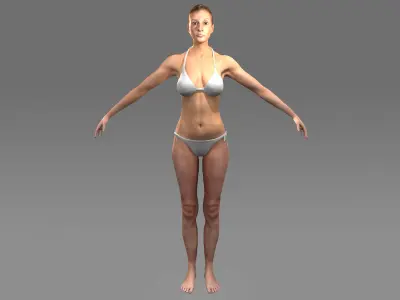 African American and Caucasian Female Characters 3D model