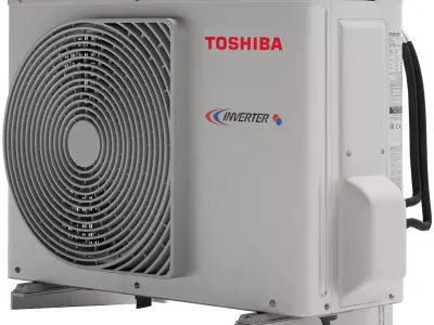 Toshiba Outdoor Air Conditioner Unit Low-poly 3D model