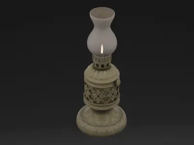 Classic Oil Lamp 3D model