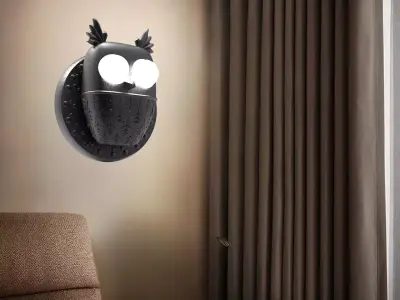 owl wall lamp 3D print model