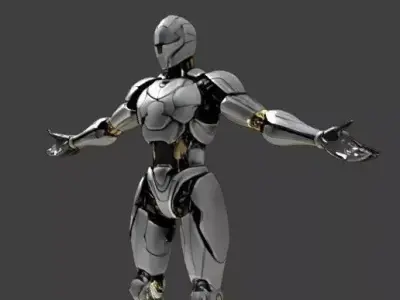 Sci-Fi Cyborg Robot Warrior Cinematic Android Character Low-poly 3D model