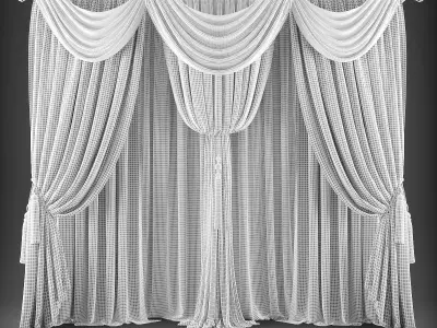 Curtain set of curtains Low-poly 3D model