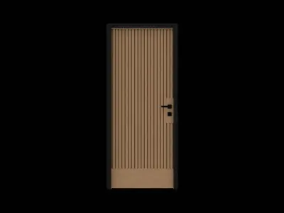 Sustainable Wood Grooved Panel Door 3D model