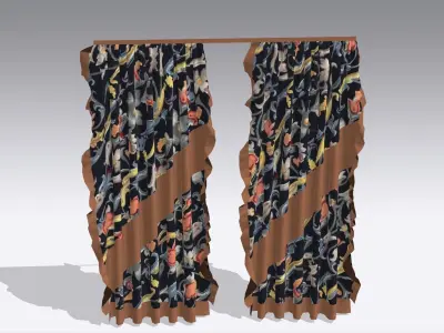 Curtain Low-poly 3D model 43
