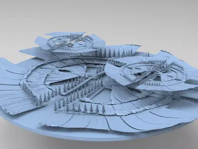 Sci fi Winter research faciality 2  3D model