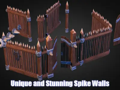 Wooden Fortress Builder Pack Low-poly 3D model