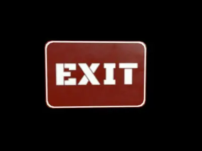 Exit Sign Low-poly 3D model