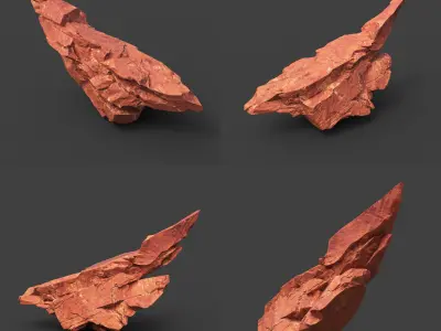 Scifi Yellow Sharp Rock 220611 - Ultra HD 16K Textures Low-poly 3D model