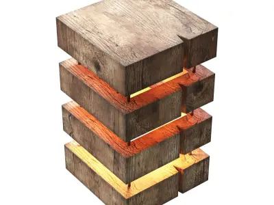 Wooden lamp Art History 3D model