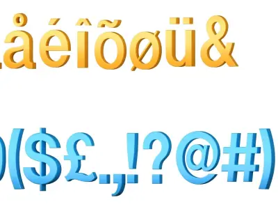 3D Alphabet Letters -  Helvetica Light Font  3D model