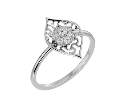 Light Minimalist Diamond Ring 3D print model 30