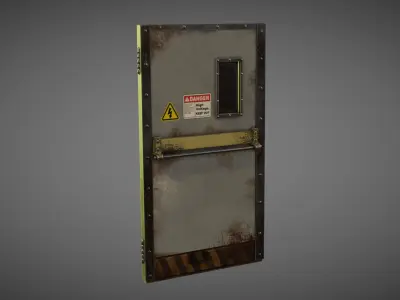 Industrial Metal Door Low-poly 3D model