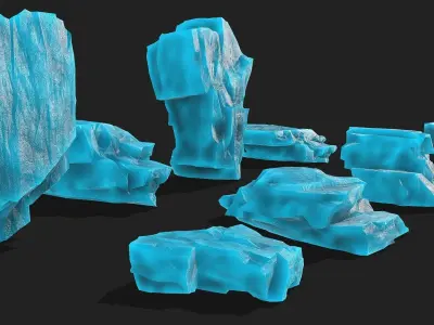 ice rocks 12 Low-poly 3D model