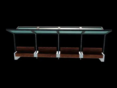  Bus Stop Bus Shelter 3D model